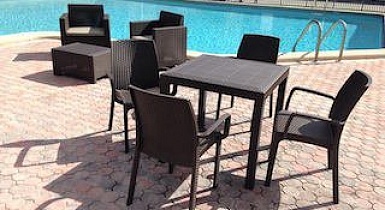 rattan коричневый столы, стулья, лаундж у бассейна rattan коричневый столы, стулья, лаундж у бассейна